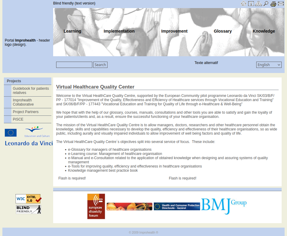Screenshot web page Project Improhealth